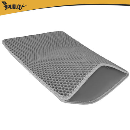 Purlov Kattenbakmat - 60 x 45 cm - Grijs - Dubbellaags EVA-schuim