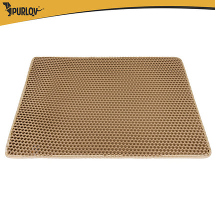 Purlov Kattenbakmat - 75 x 55 cm - Beige - Dubbellaags EVA-schuim