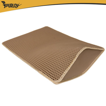 Purlov Kattenbakmat - 75 x 55 cm - Beige - Dubbellaags EVA-schuim