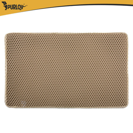 Purlov Kattenbakmat - 75 x 55 cm - Beige - Dubbellaags EVA-schuim
