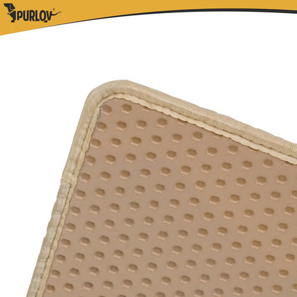 Purlov Kattenbakmat - 75 x 55 cm - Beige - Dubbellaags EVA-schuim