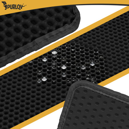 Purlov Kattenbakmat - 75 x 55 cm - Zwart - Dubbellaags EVA-schuim