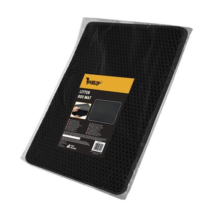 Purlov Kattenbakmat - 75 x 55 cm - Zwart - Dubbellaags EVA-schuim