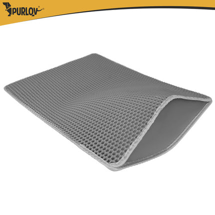 Purlov Kattenbakmat - 75 x 55 cm - Grijs - Dubbellaags EVA-schuim
