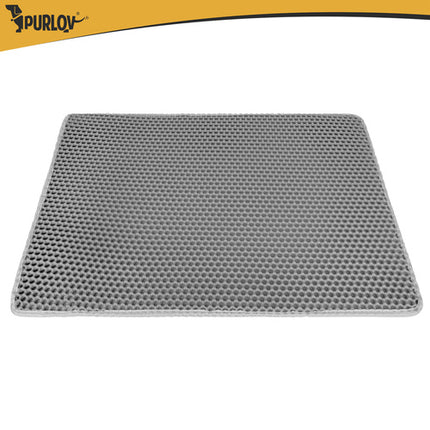 Purlov Kattenbakmat - 75 x 55 cm - Grijs - Dubbellaags EVA-schuim