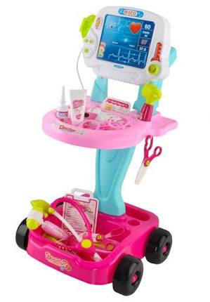 Kruzzel Little Doctor Set - Medische Dokterstrolley - 18-Delig - Roze
