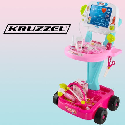 Kruzzel Little Doctor Set - Medische Dokterstrolley - 18-Delig - Roze