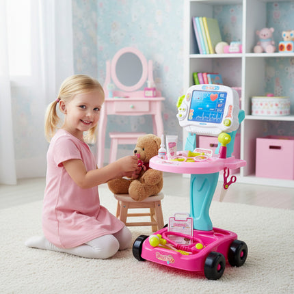 Kruzzel Little Doctor Set - Dokterskar met Medische Accessoires - Roze