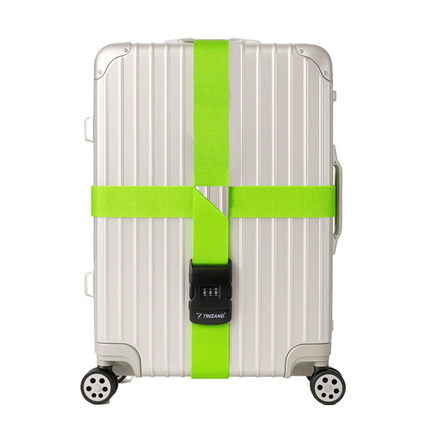 Trizand Bagageband met Cijferslot - 390 cm - Verstelbaar - Felgroen