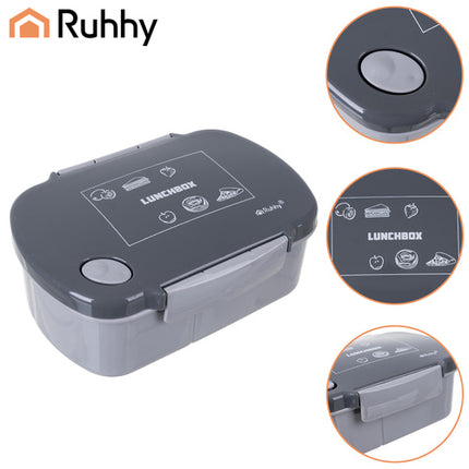Ruhhy 26169 Lunchbox met Stoomventiel - 800 ml - BPA-vrij - Grijs
