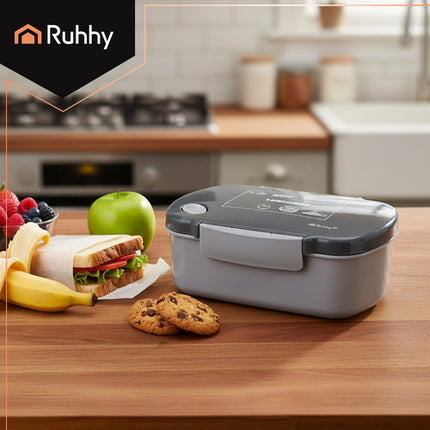 Ruhhy 26169 Lunchbox met Stoomventiel - 800 ml - BPA-vrij - Grijs