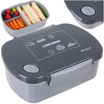 Ruhhy 26169 Lunchbox met Stoomventiel - 800 ml - BPA-vrij - Grijs