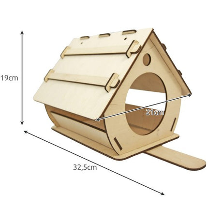 Maaleo Houten Vogelvoederhuisje - DIY Bouwset - Inclusief Verf - 32,5 cm