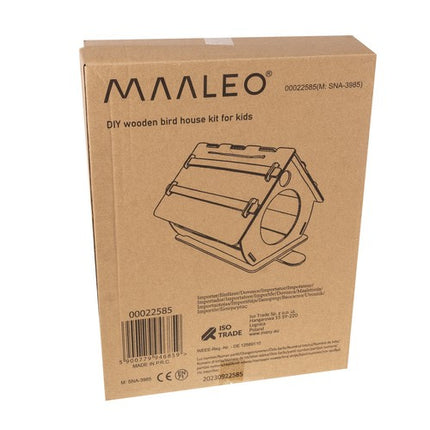 Maaleo Houten Vogelvoederhuisje - DIY Bouwset - Inclusief Verf - 32,5 cm
