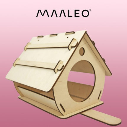Maaleo Houten Vogelvoederhuisje - DIY Bouwset - Inclusief Verf - 32,5 cm