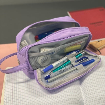 Maaleo Etui - 3 Vakken - Uitbreidbaar - Paars
