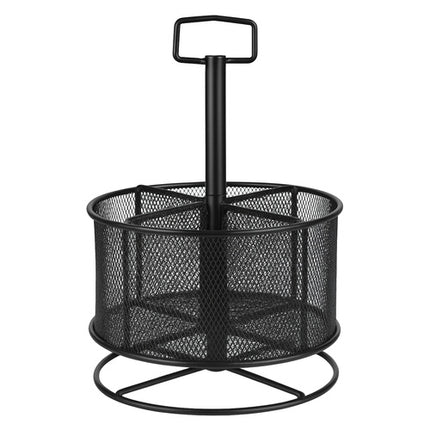 Maaleo Draaibare Bureau Organizer - Metalen Mesh - 4 Vakken - Zwart