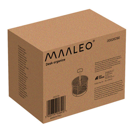 Maaleo Draaibare Bureau Organizer - Metalen Mesh - 4 Vakken - Zwart