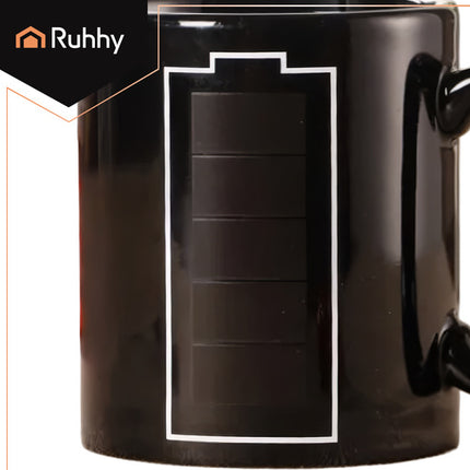 Ruhhy 22103 Magische Mok - Batterij - 330 ml - Kleurveranderend - Zwart