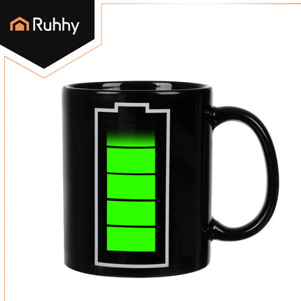 Ruhhy 22103 Magische Mok - Batterij - 330 ml - Kleurveranderend - Zwart
