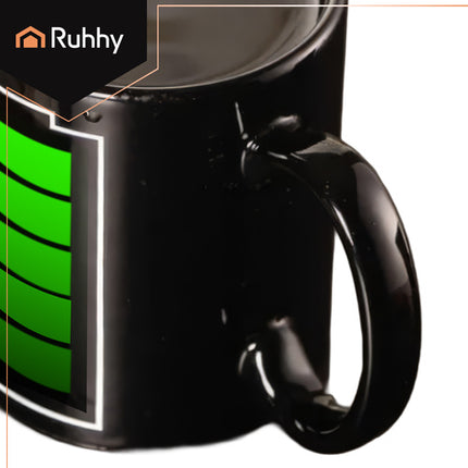 Ruhhy 22103 Magische Mok - Batterij - 330 ml - Kleurveranderend - Zwart