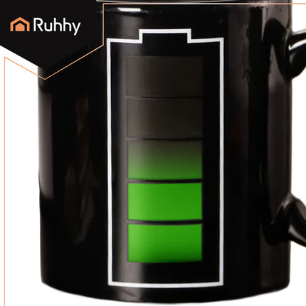 Ruhhy 22103 Magische Mok - Batterij - 330 ml - Kleurveranderend - Zwart