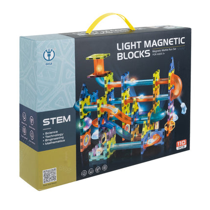 Iso Trade Magnetische Bouwstenen - 110 Delig - Ballenbaan met LED