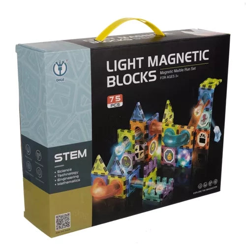 Kruzzel Magnetische Knikkerbaan - 77-delig - Inclusief Lichtgevende Elementen