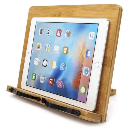 Malatec Boekenstandaard - Bamboe - Verstelbaar - Voor Boeken en Tablets