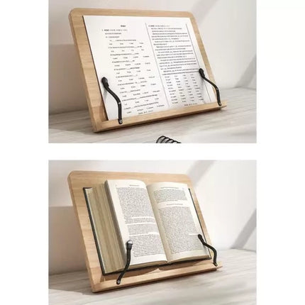 Malatec Boekenstandaard - Bamboe - Verstelbaar - Voor Boeken en Tablets