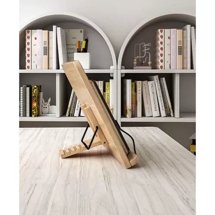 Malatec Boekenstandaard - Bamboe - Verstelbaar - Voor Boeken en Tablets