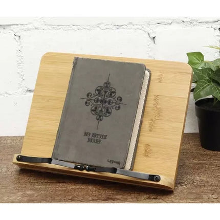 Malatec Boekenstandaard - Bamboe - Verstelbaar - Voor Boeken en Tablets