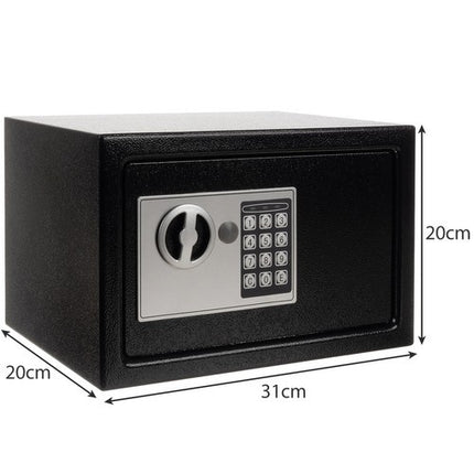 Malatec Elektronische Kluis - 10 Liter - 20 x 31 x 20 cm - Zwart