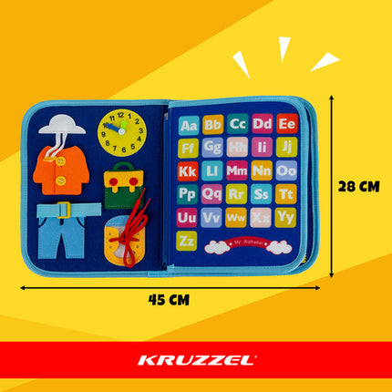 Kruzzel Manipulatief Viltboek - Dinosaurus Design - Educatief Speelgoed