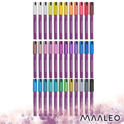 Maaleo Acrylmarkers Set - 36 Kleuren - Watervaste Decoratiestiften