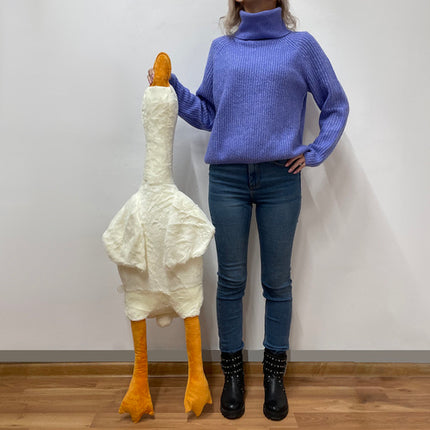 Kruzzel Pluche Gans Knuffel - 130 cm - XXL Knuffelkussen