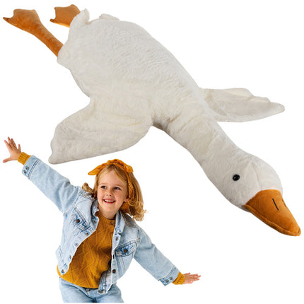 Kruzzel Pluche Gans Knuffel - 130 cm - XXL Knuffelkussen