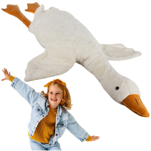 Kruzzel Pluche Gans Knuffel - 130 cm - XXL Knuffelkussen