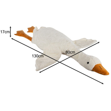 Kruzzel Pluche Gans Knuffel - 130 cm - XXL Knuffelkussen