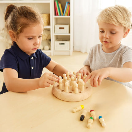 Kruzzel Houten Memory Schaakspel - Educatief Geheugenspel