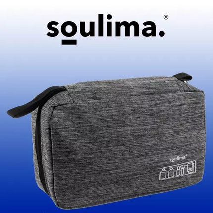 Soulima Heren Toilettas - Hangend - 3 Vakken - Grijs