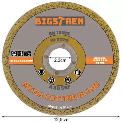 Bigstren Metaal Doorslijpschijven - 125 mm - 50 stuks - 1,0 mm