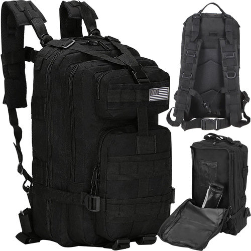 Trizand Militaire Rugzak XL - 35 Liter - Zwart - 47 x 28 x 27 cm