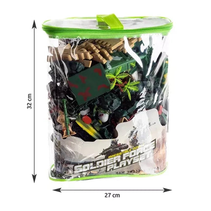 Kruzzel Militaire Basis Speelset - 300-delig - Inclusief Opbergtas