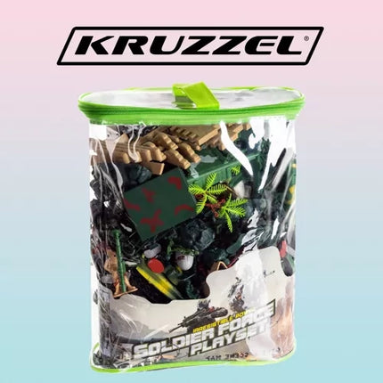 Kruzzel Militaire Basis Speelset - 300-delig - Inclusief Opbergtas