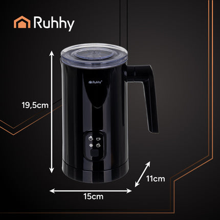 Ruhhy Elektrische Melkopschuimer - 400W - 350ml - Zwart