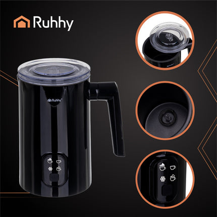 Ruhhy Elektrische Melkopschuimer - 400W - 350ml - Zwart