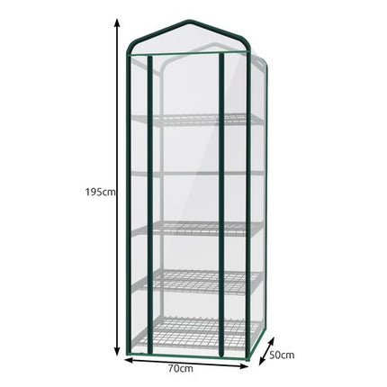 Malatec Mini Foliekas - 5 Planken - 195 x 70 x 50 cm - Groen