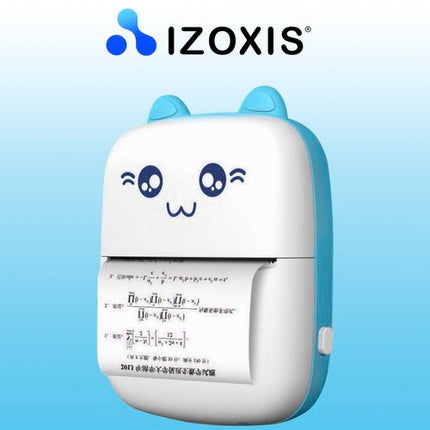 Izoxis Mini Fotoprinter - Draagbaar - Inclusief 11 Rollen - Wit/Blauw