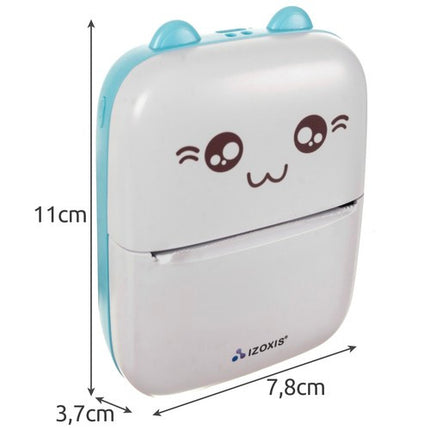 Izoxis Mini Fotoprinter - Draagbaar - Inclusief 11 Rollen - Wit/Blauw